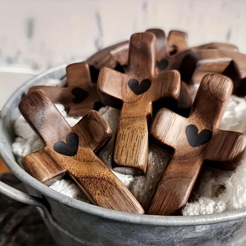 Wooden Heart Cross – Pocket Prayer Cross