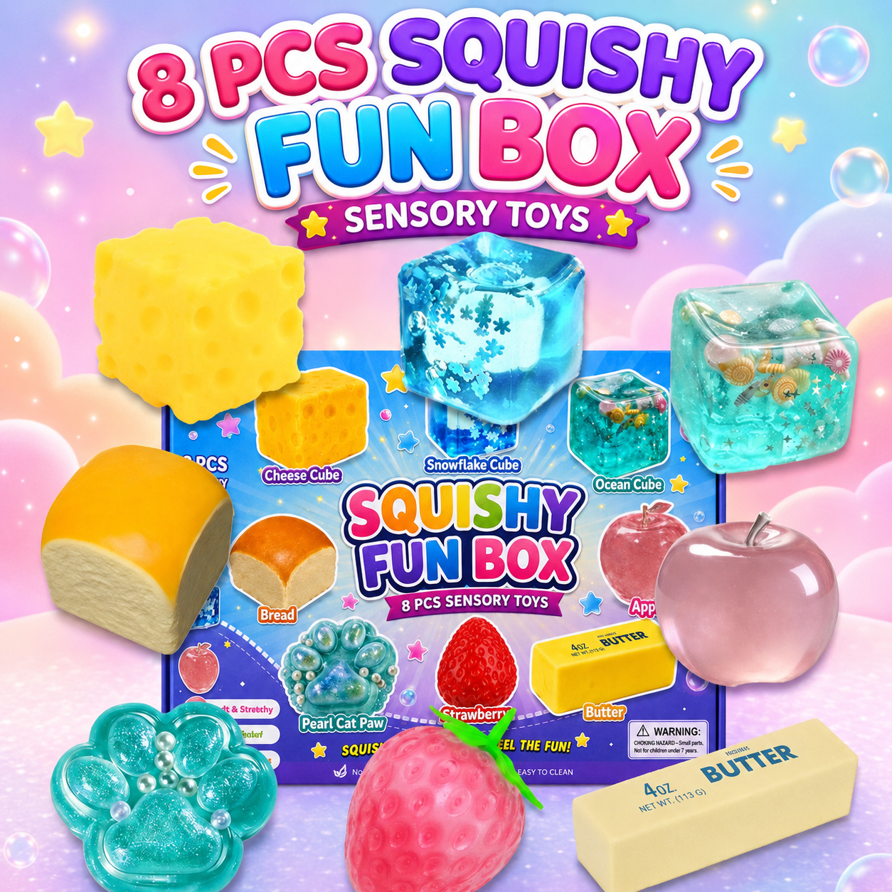 8pc Squishy Fun Box - Sensory Set