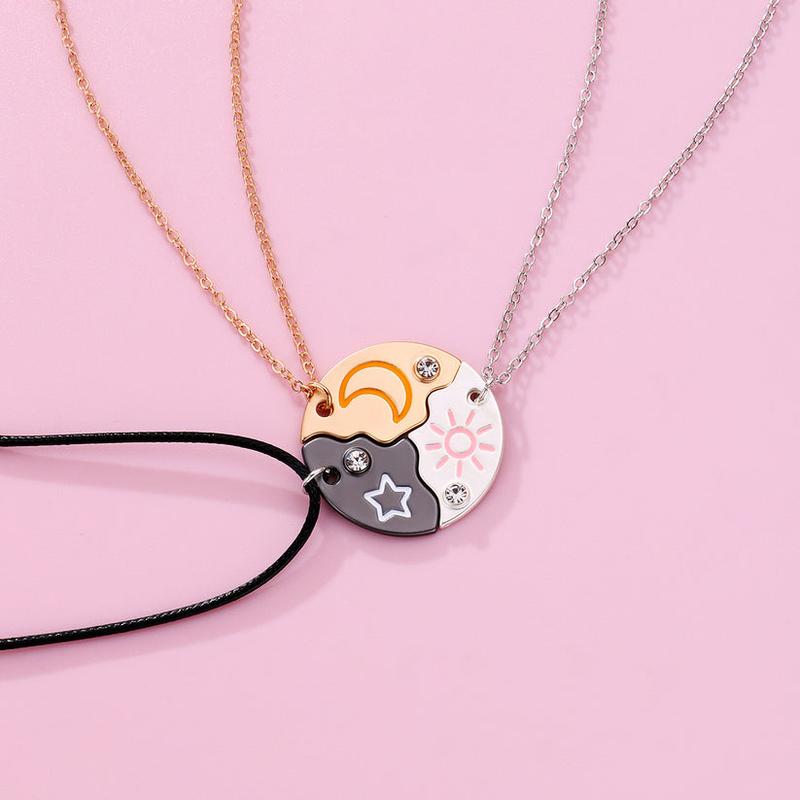 Magnetic Rhinestone Star, Moon & Sun Necklaces (3pc)