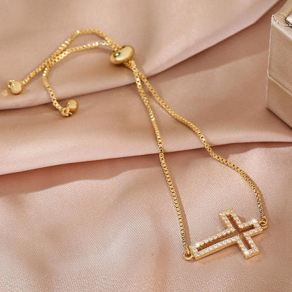 Hollowed Out Cross Bracelet